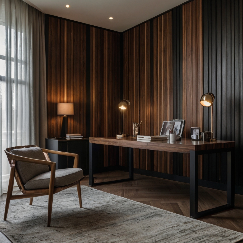 Striped wall panels bring depth and warmth to interiors, enhancing texture. Their sleek design makes any space feel structured yet inviting.