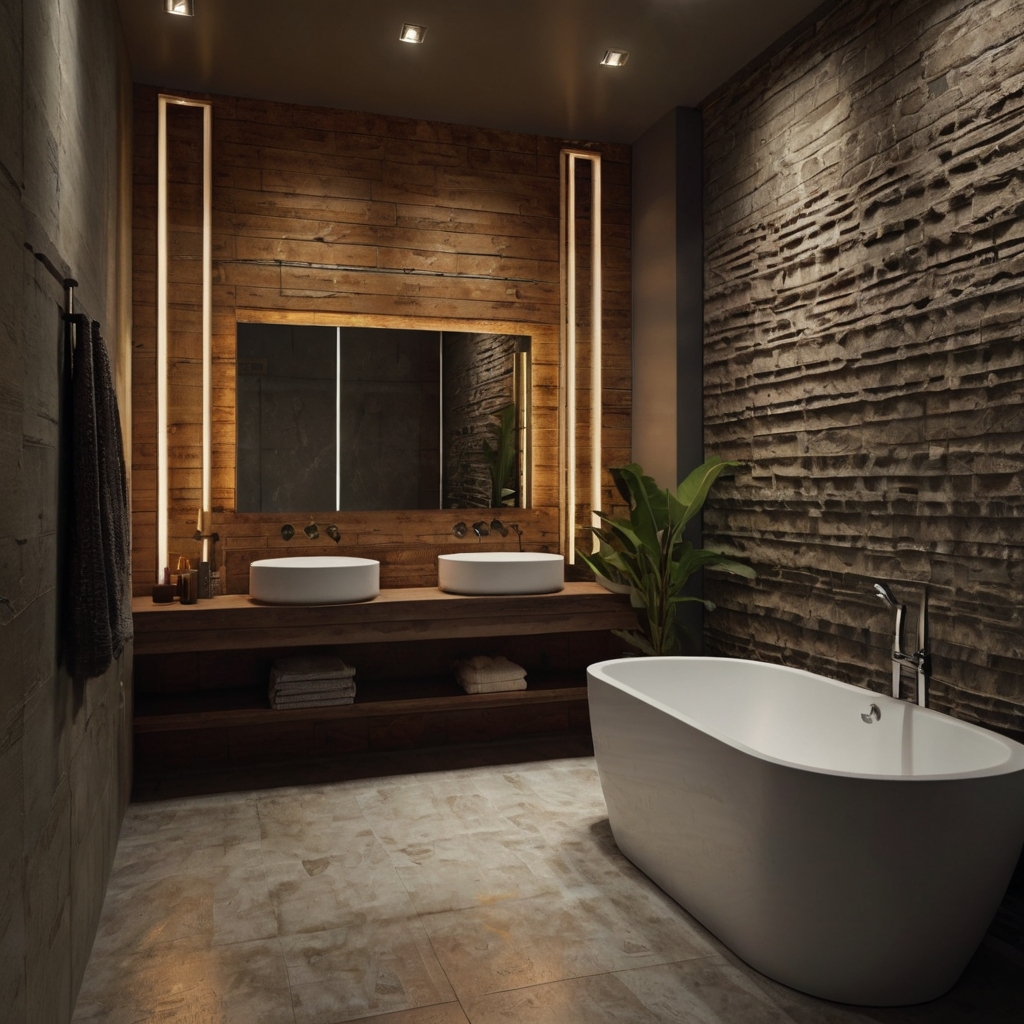 Adding Texture to Your Bathroom Walls Cleverly Bring depth and interest to your bathroom walls with textured finishes. Wood paneling and stone tiles create a tactile and stylish effect.