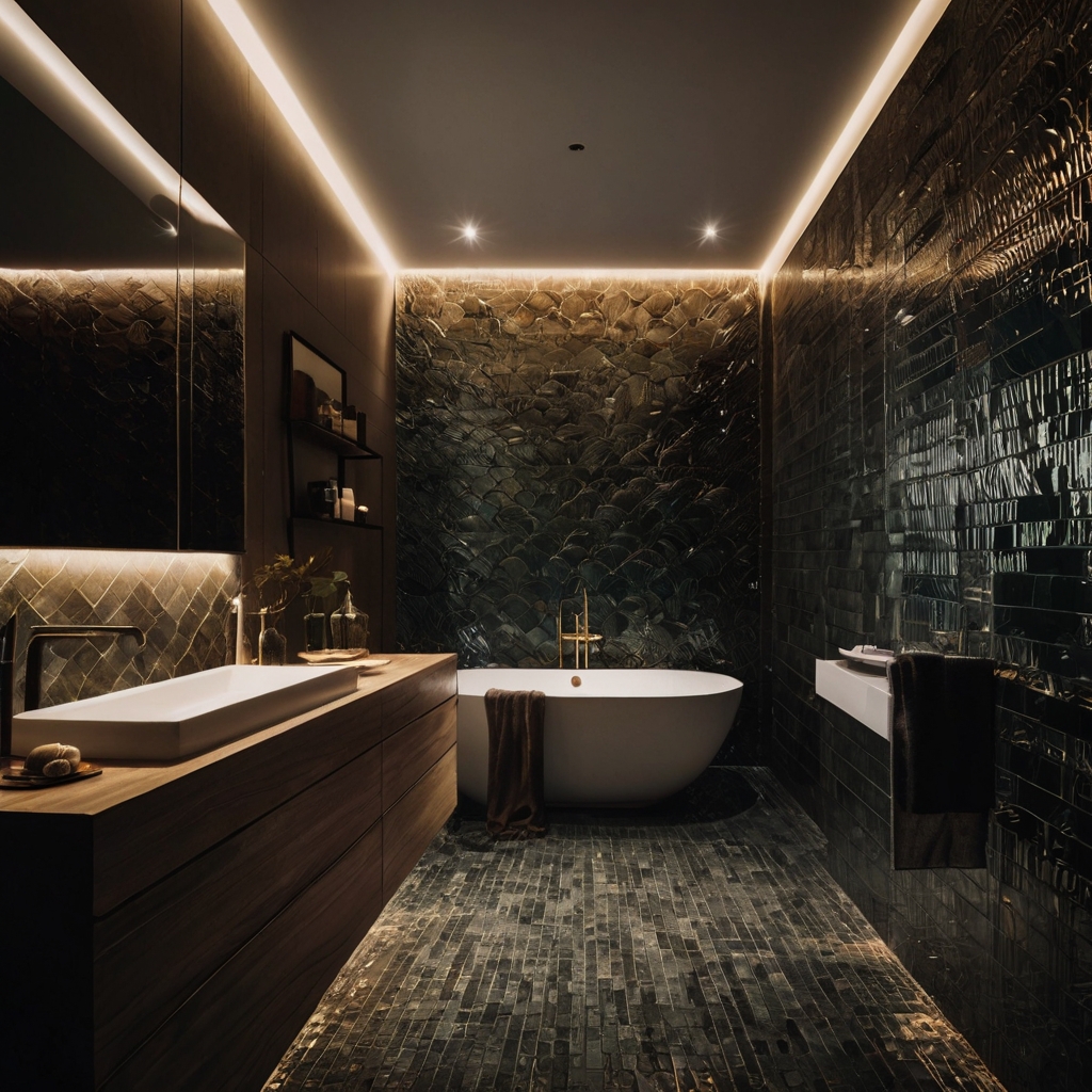 Floor-to-Ceiling Tile Ideas for Glamorous Bathrooms Create a glamorous bathroom with floor-to-ceiling tiles. Large tiles and bold designs make the space feel elegant and expansive.