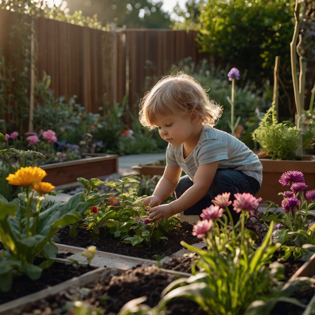 Simple games like toss-and-catch or chasing bubbles improve motor skills. These interactive games promote socialization and active learning in the garden.