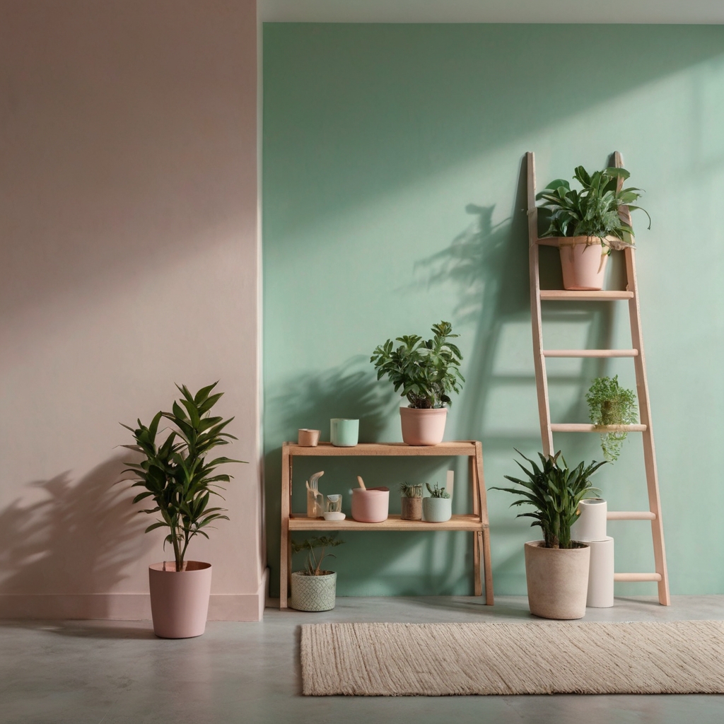 Pastel-colored walls refresh the room with brightness. Peach, mint, or sky blue enhance the airy mood.