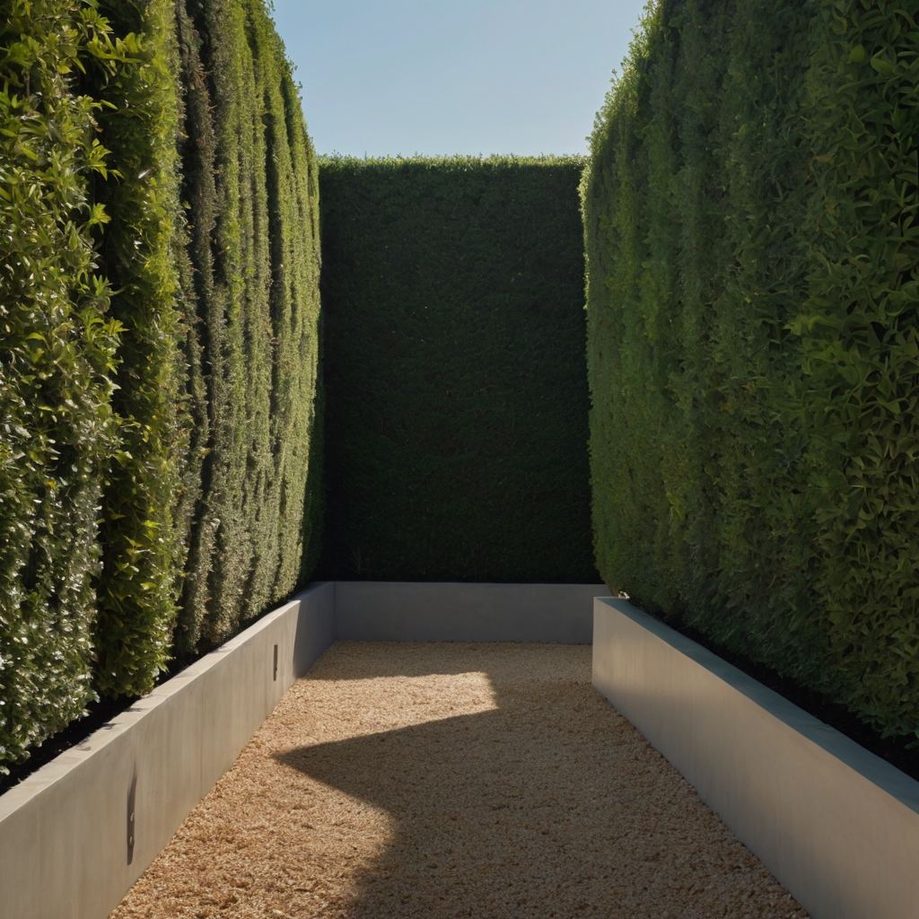 Short hedges shape the yard without blocking sightlines. Open layouts feel spacious yet contained.