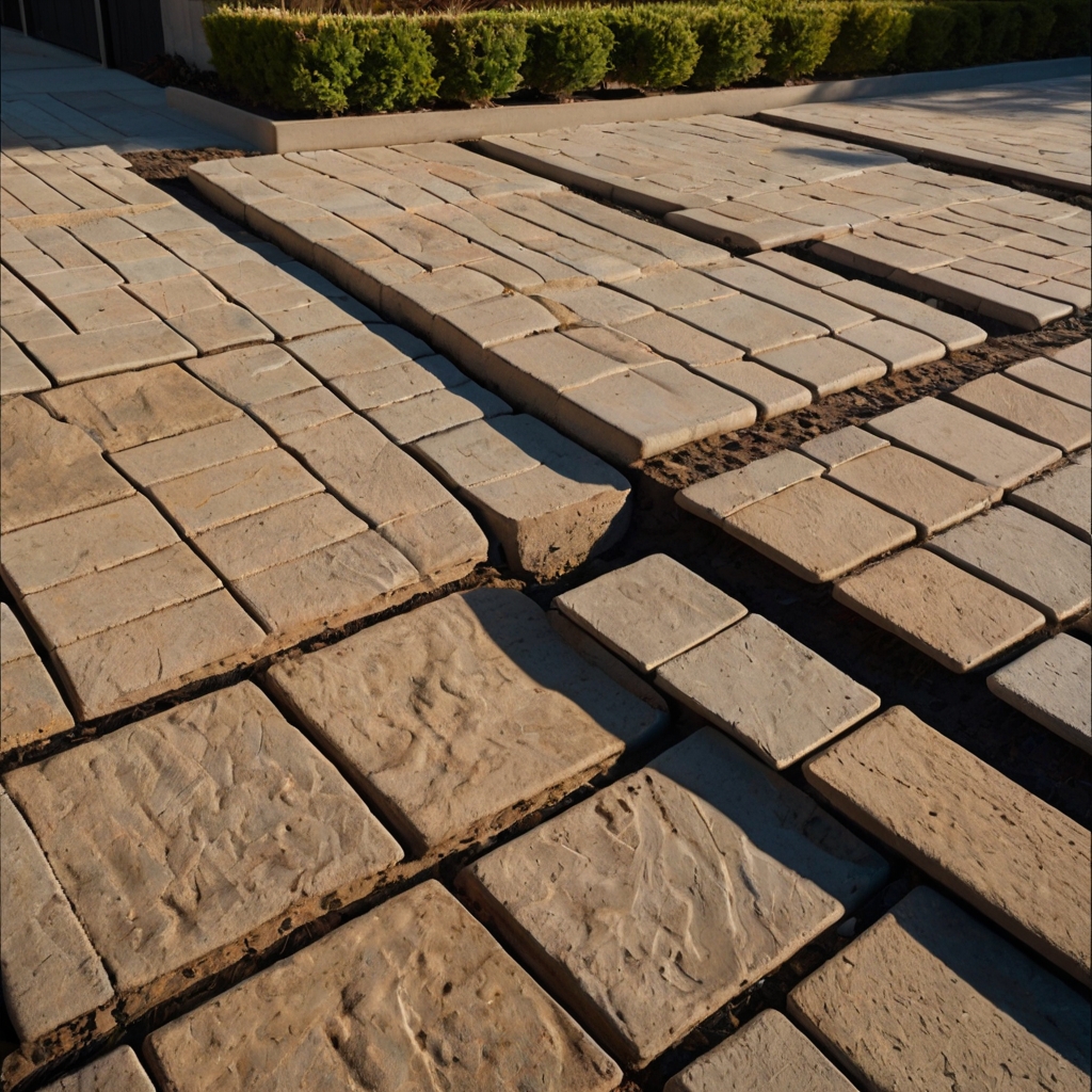 Patterned stone paths double as decorative elements. Footpaths flow with artistic intent.